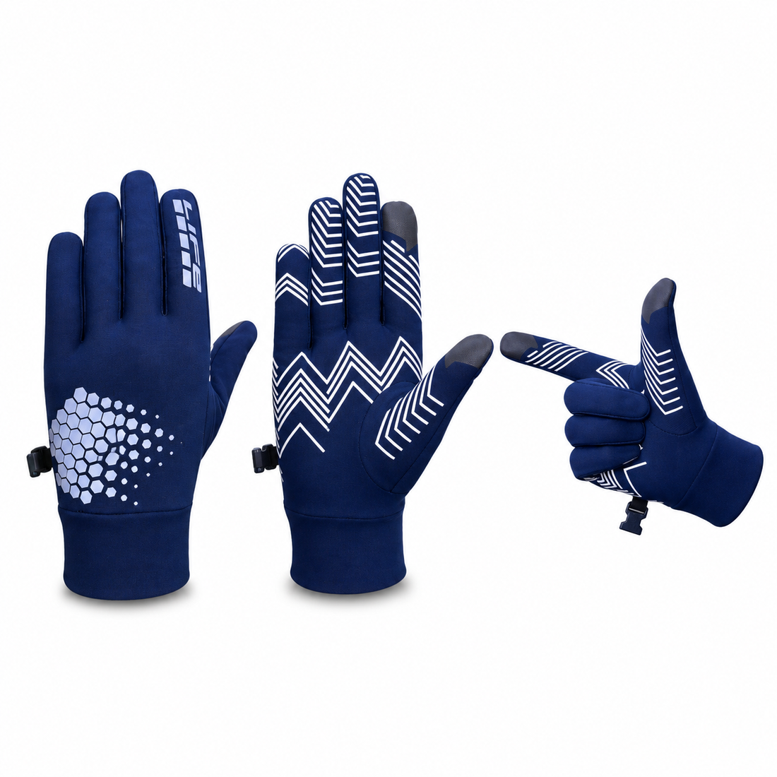 Reflective All-Weather Grip Gloves - Water-Resistant Touchscreen Winter Sports Gloves for Cycling, Horse Riding, Running & Outdoor Use