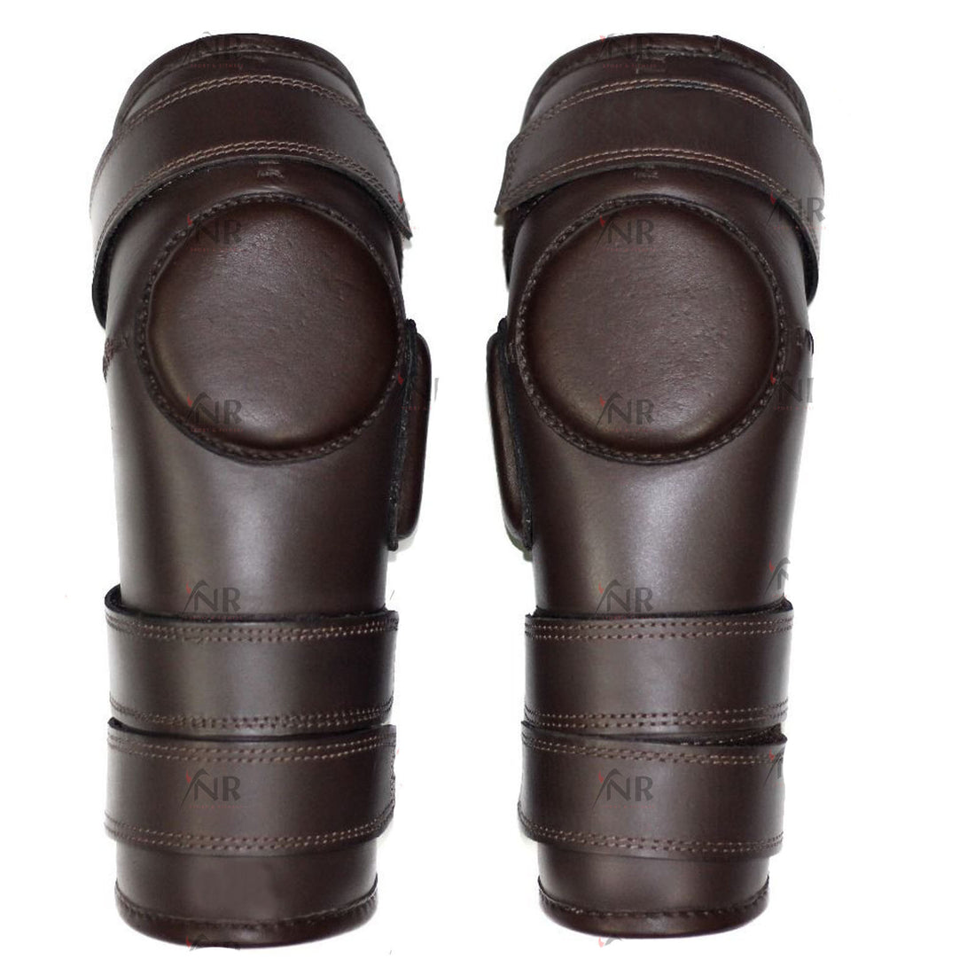 YNR 3 STRAP POLO & RIDING KNEE GUARDS REAL LEATHER PADDED-SUPREME QUALITY