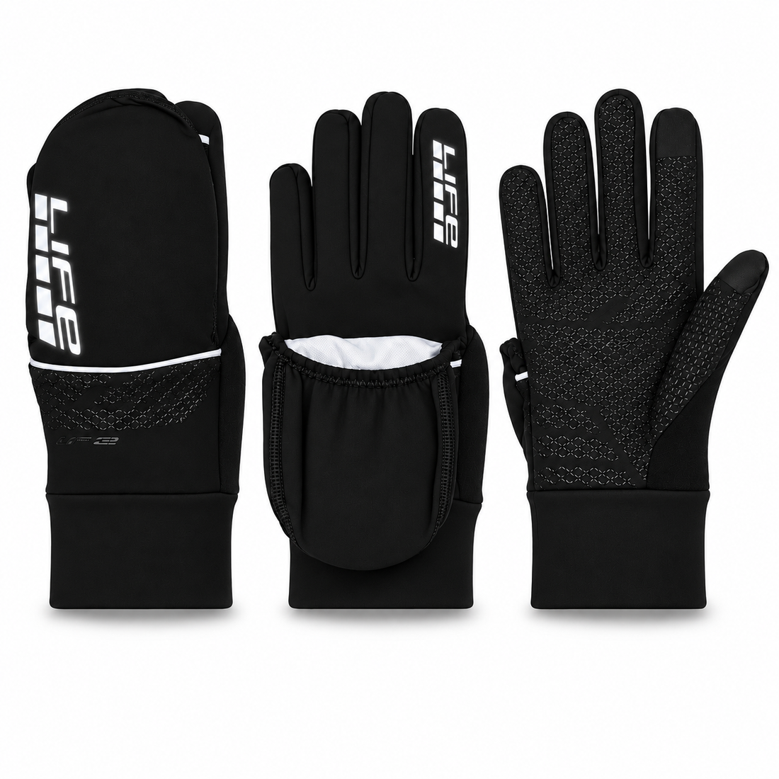 Reflective All-Weather Grip Gloves - Water-Resistant Touchscreen Winter Sports Gloves for Cycling, Horse Riding, Running & Outdoor Use
