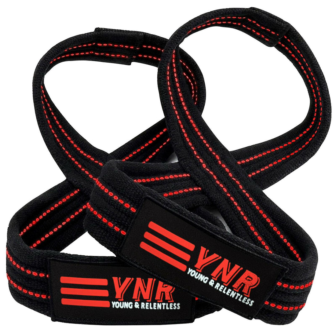 YNR® Figure eight 8 Padded Cuff Weight Lifting Wrist Strap Gym Double Workout