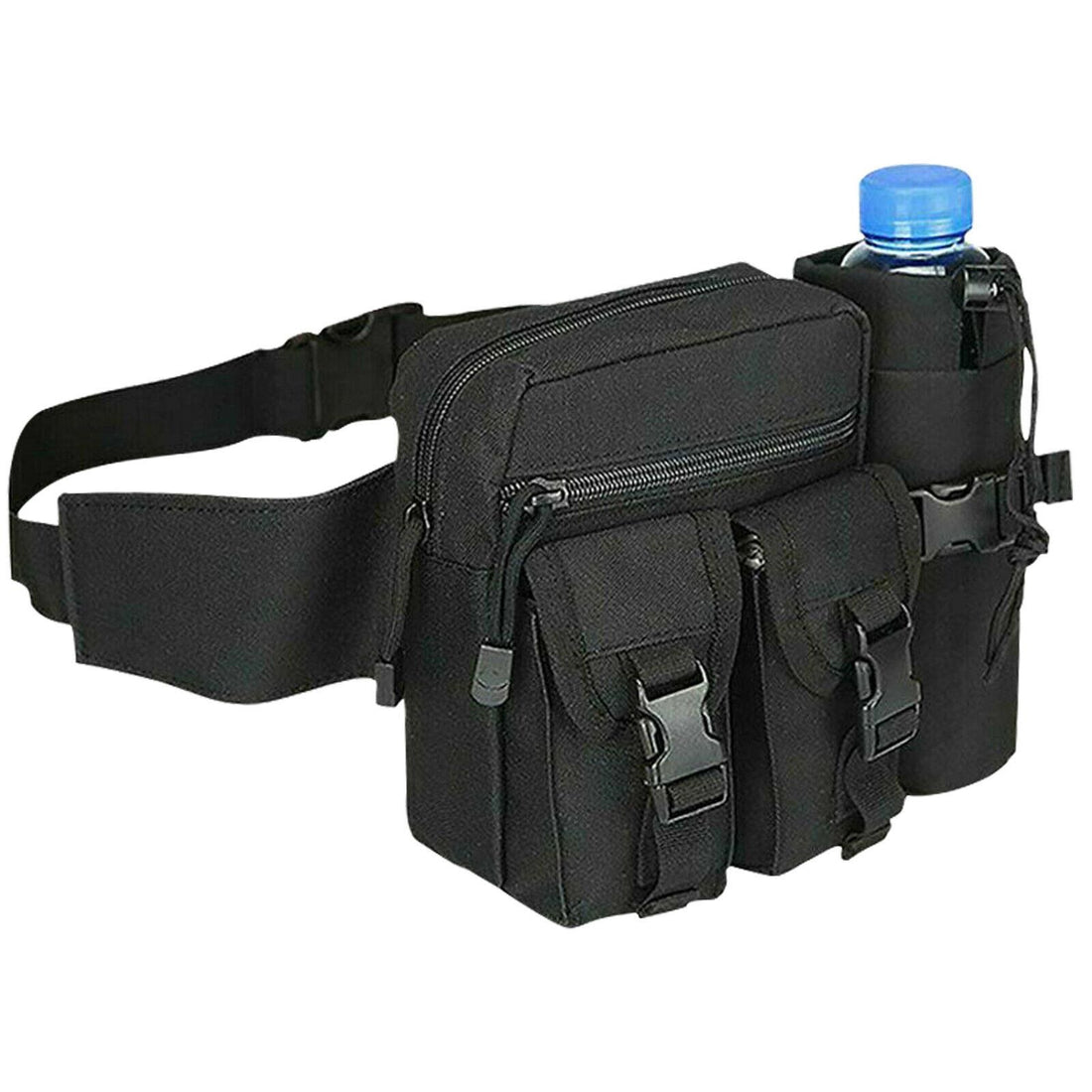 Military Tactical Waist Bag Mens Belt Pouch Waterproof Bum Water with Bottle Bag