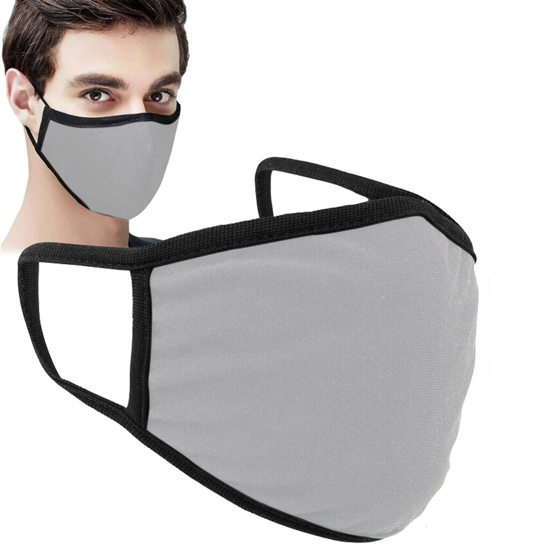 YNR Cotton Face Mask Protective Covering Mouth Masks Washable Reusable Black UK