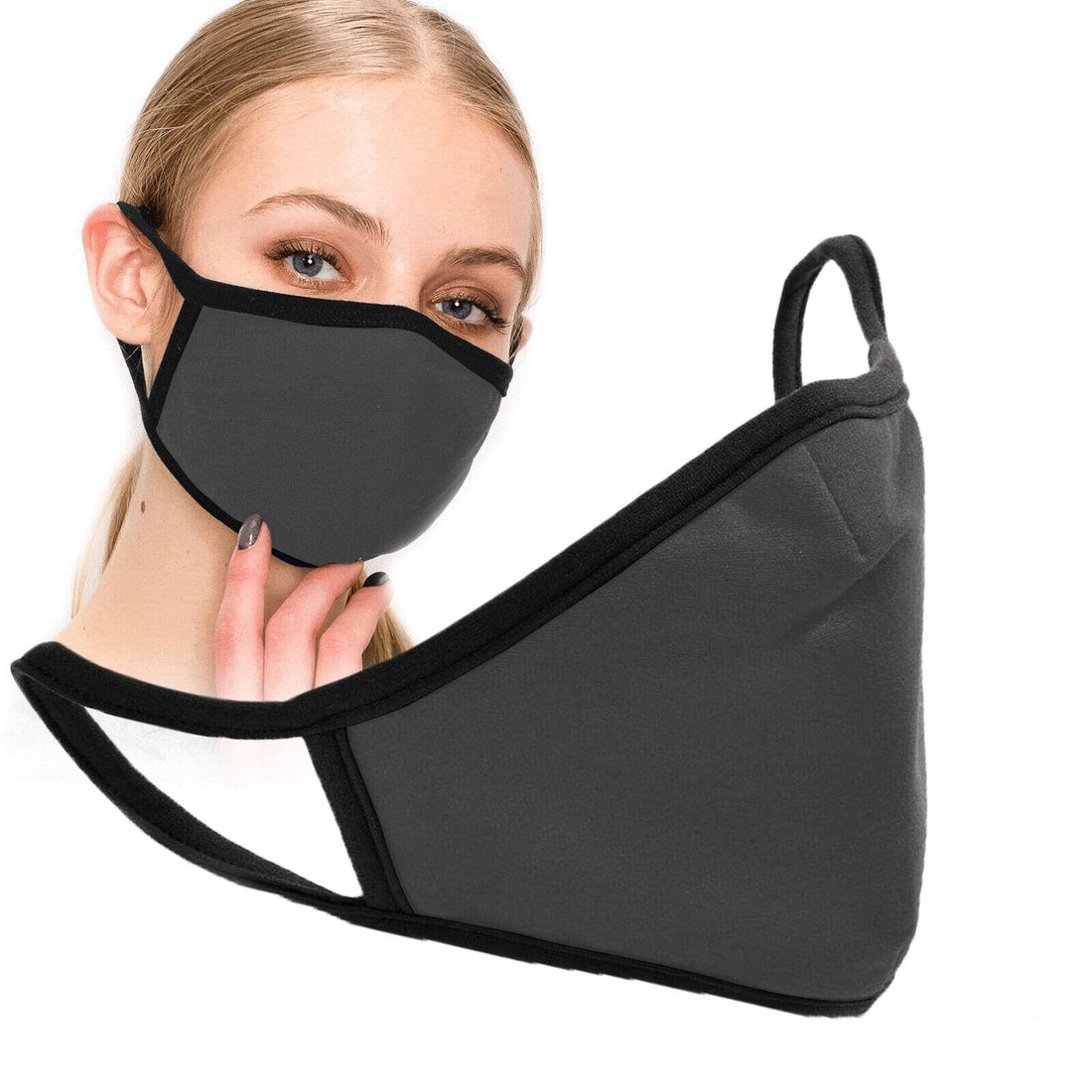 YNR Cotton Face Mask Protective Covering Mouth Masks Washable Reusable Black UK