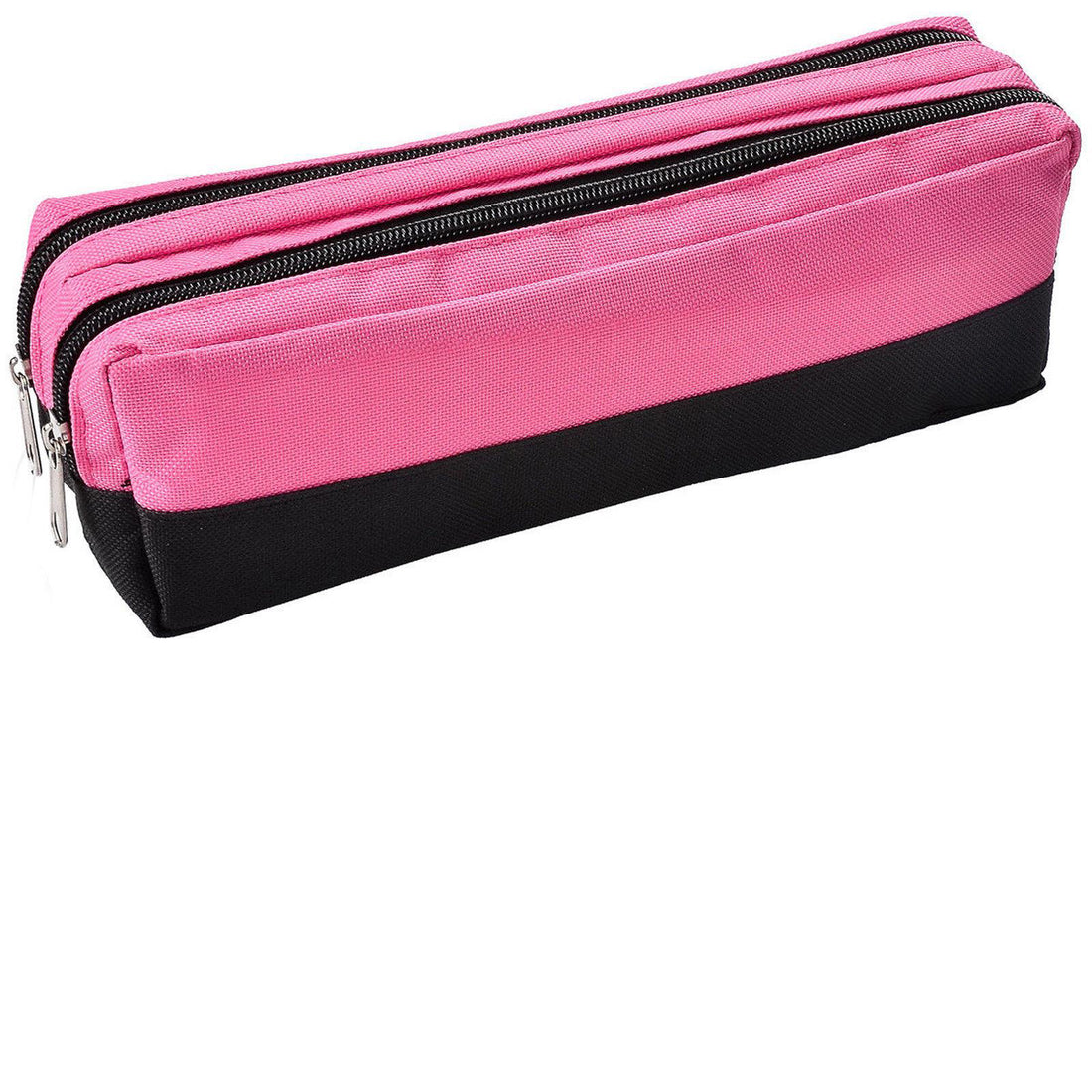 Large Double Zip Fabric Pencil Case - Ideal For School/College/Uni.- Make up Bag
