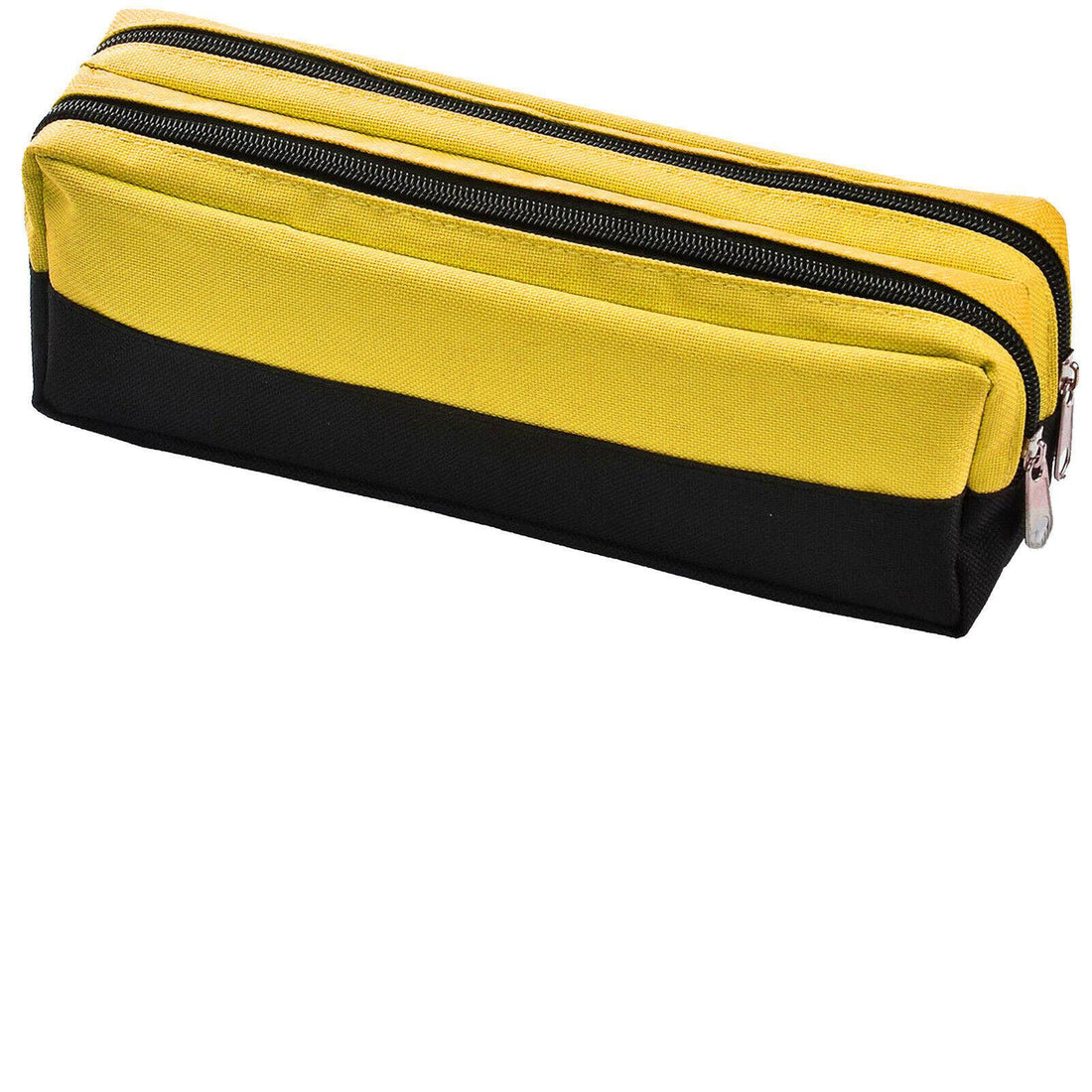 Large Double Zip Fabric Pencil Case - Ideal For School/College/Uni.- Make up Bag