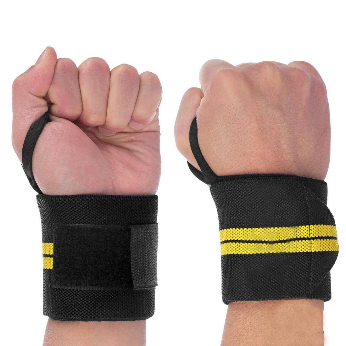 Power Weight Lifting Wrist Wraps Gym Training Straps Hand Bar Support Gloves NEW