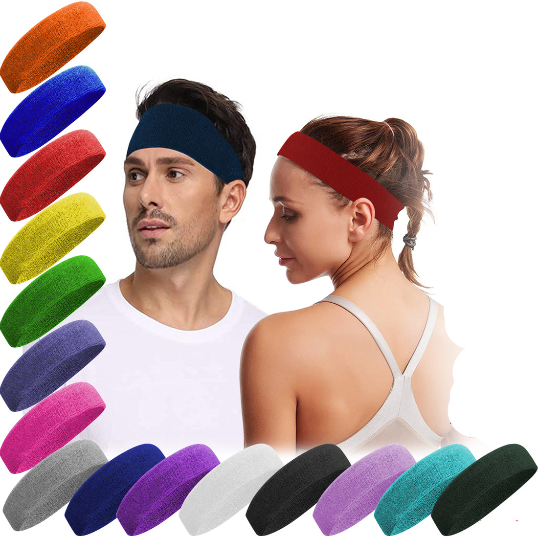 Sweatband Hairband Sports Sweat Headband Yoga Gym Stretch Unisex Head Band Mens