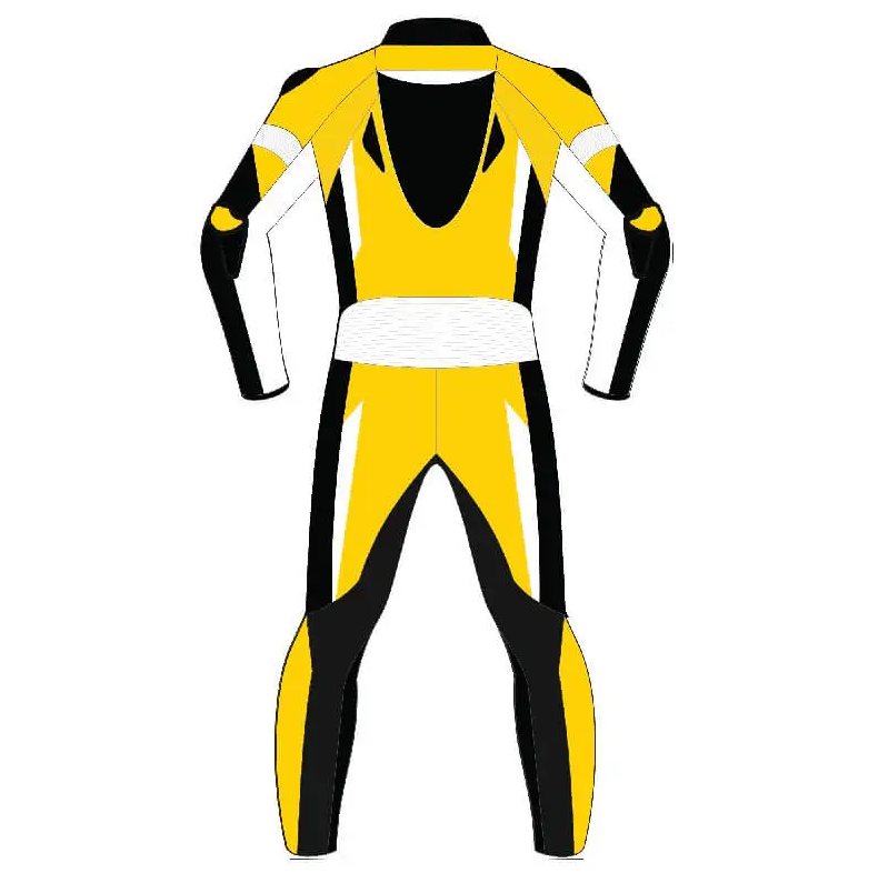 YNR Yellow Black Custom Motorbike Racing Leather Suit