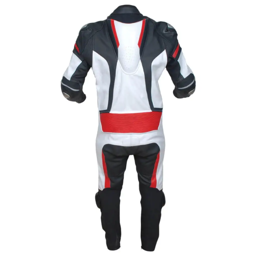 YNR White Black Red Custom Motorbike Racing Leather Suit