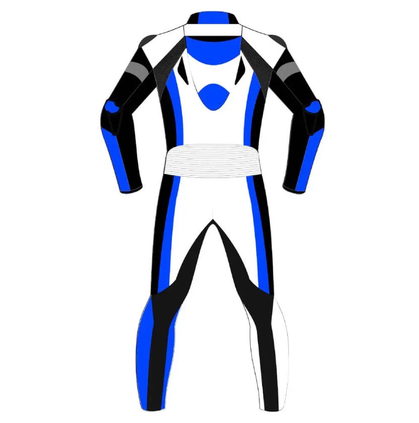 YNR Blue Black White Custom Motorbike Racing Leather Suit