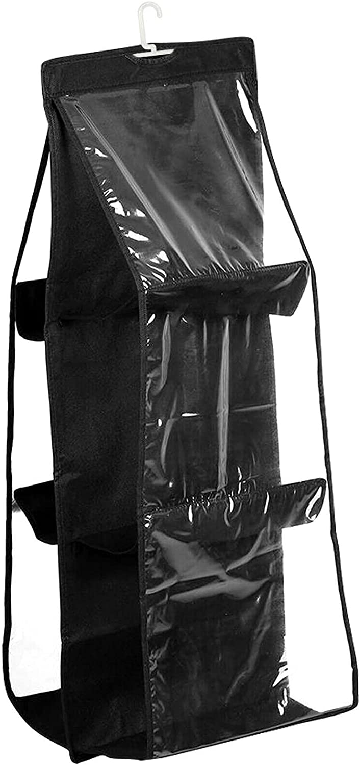 Large Capacity Hanging Purse Organizer Rack Storage Bag For Closet 6 Pockets