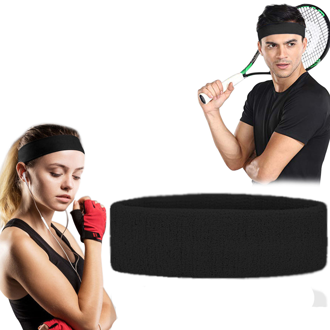 Sweatband Hairband Sports Sweat Headband Yoga Gym Stretch Unisex Head Band Mens