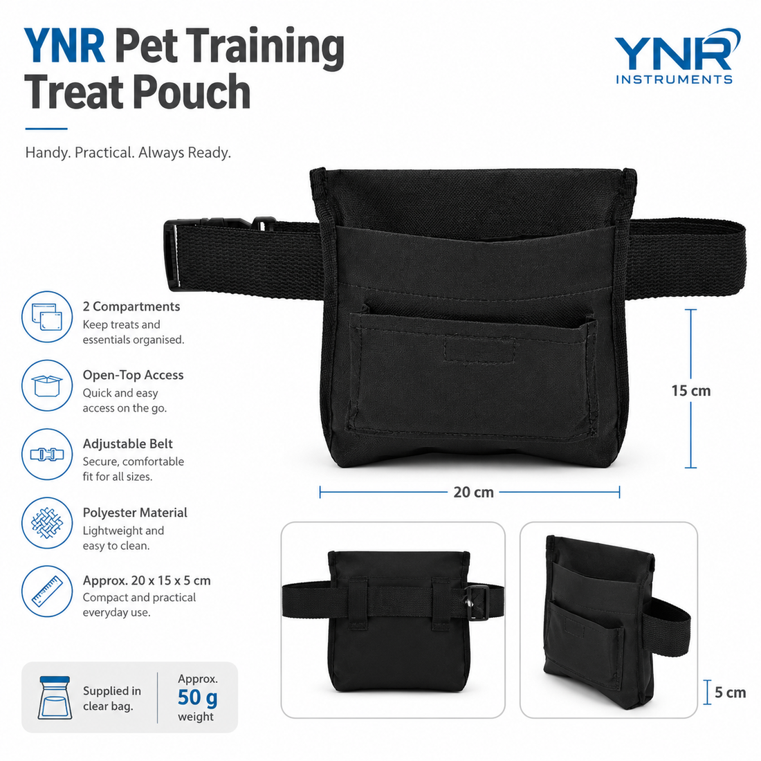 YNR Pet Training Treat Pouch – Dog & Cat Reward Snack Storage Bag for Walking, Obedience, Puppy Training & Everyday Pet Training