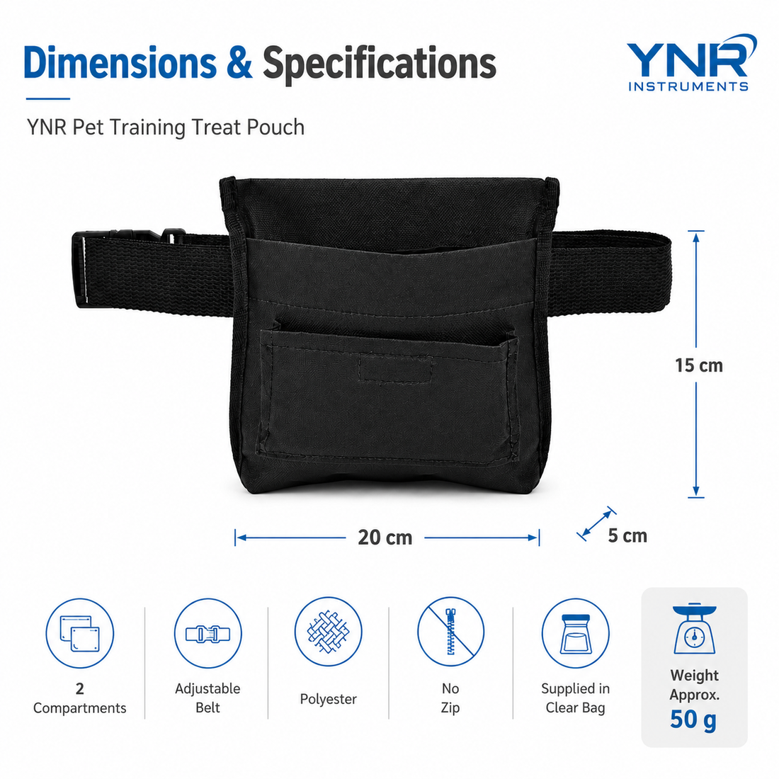 YNR Pet Training Treat Pouch – Dog & Cat Reward Snack Storage Bag for Walking, Obedience, Puppy Training & Everyday Pet Training