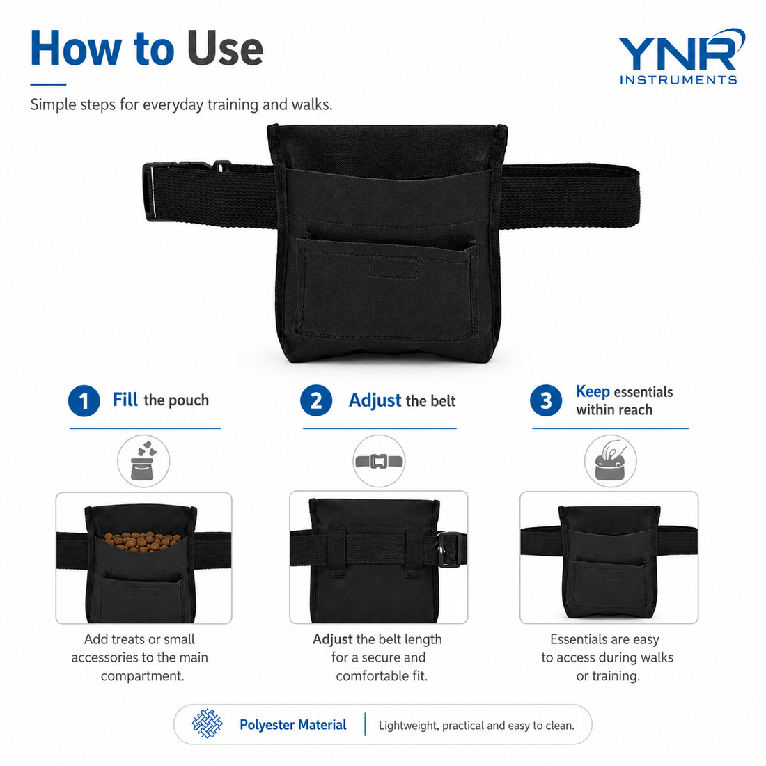 YNR Pet Training Treat Pouch – Dog & Cat Reward Snack Storage Bag for Walking, Obedience, Puppy Training & Everyday Pet Training