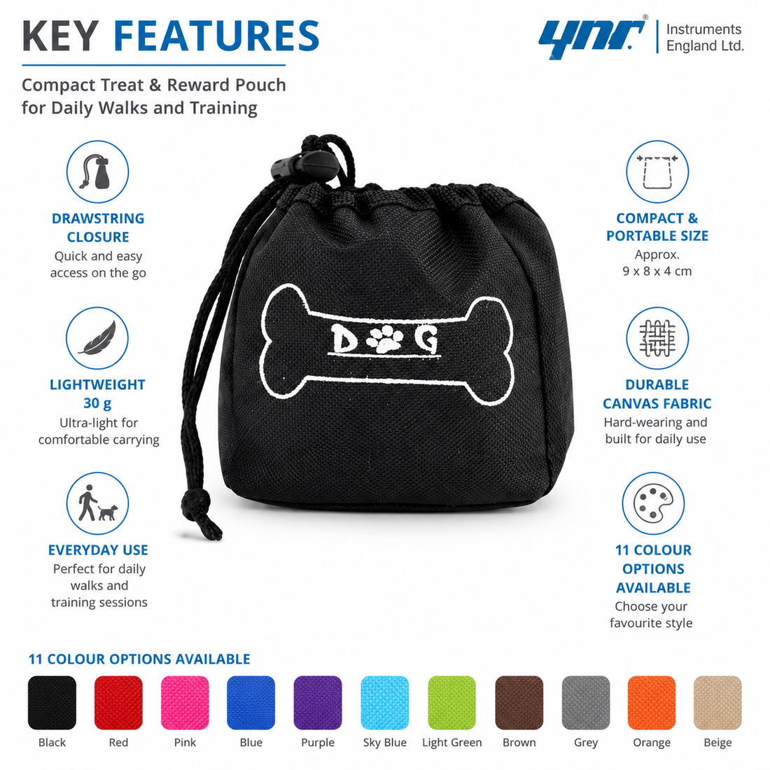 YNR Dog Training Treat Bag – Polyester Reward Pouch for Puppy Walking, Obedience, Agility & Everyday Pet Training Activities