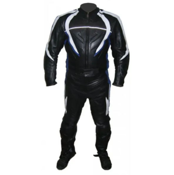 YNR Black White Custom Motorbike Sports Leather Clothing Racing Suit