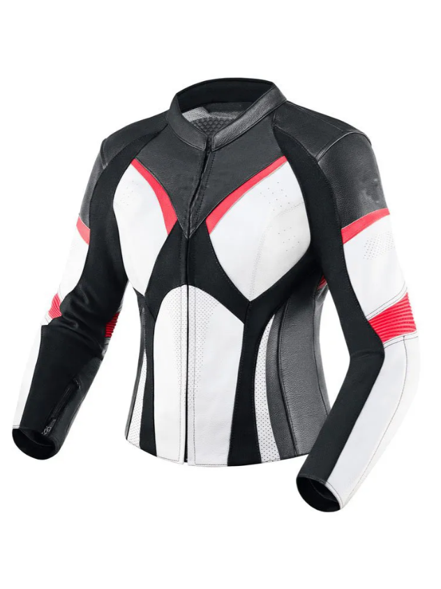 YNR Two Piece Motorbike Leather Black & White Suit
