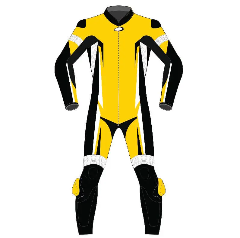 YNR Yellow Black Custom Motorbike Racing Leather Suit