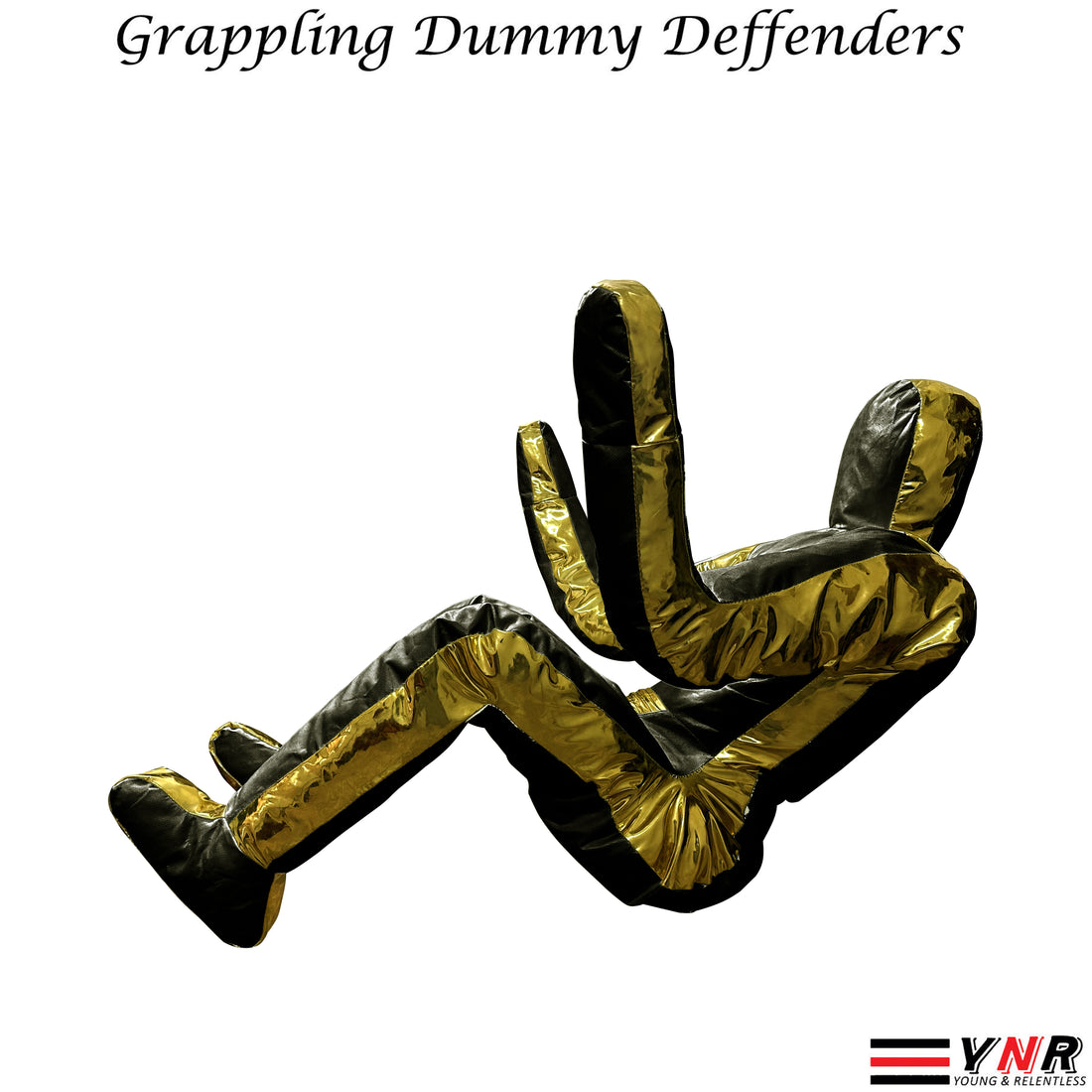 Special Limited Edition Brazilian Jiu Jitsu Premium Leather Grappling Dummy Boxing judo MMA - Black/Gold- Professional Range - DEFENDING POSITION