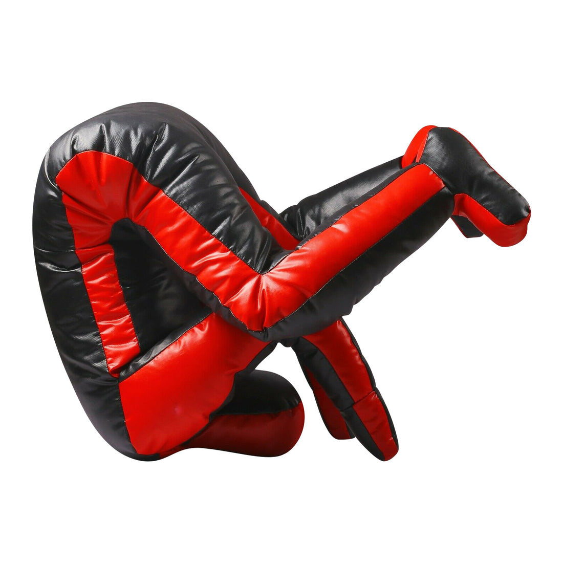 Brazilian Jiu Jitsu Leather Grappling Kneeling Dummy Boxing judo MMA - Black/Red - LEATHER - DEFENDING POSITION