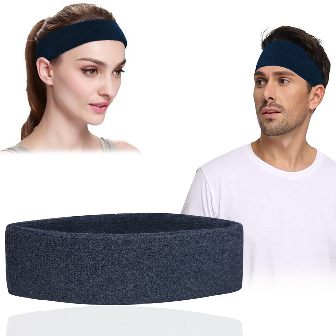 Sweatband Hairband Sports Sweat Headband Yoga Gym Stretch Unisex Head Band Mens