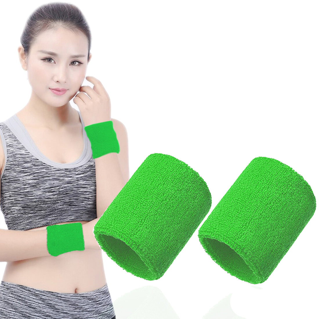 Sports Wrist Sweat Bands Handbands Unisex 80s Fitness Wool Sweatbands Gym Tennis