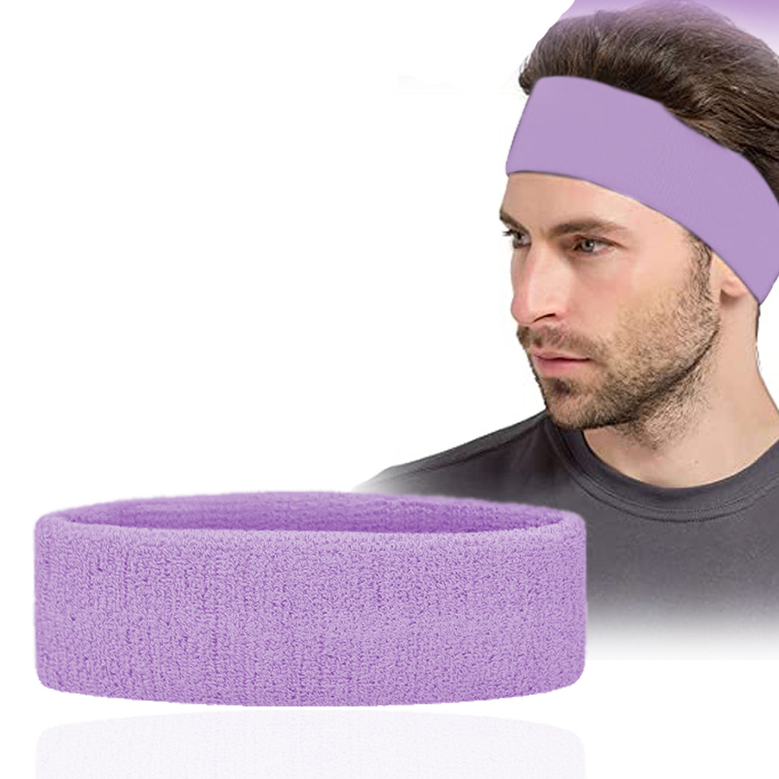 Sweatband Hairband Sports Sweat Headband Yoga Gym Stretch Unisex Head Band Mens