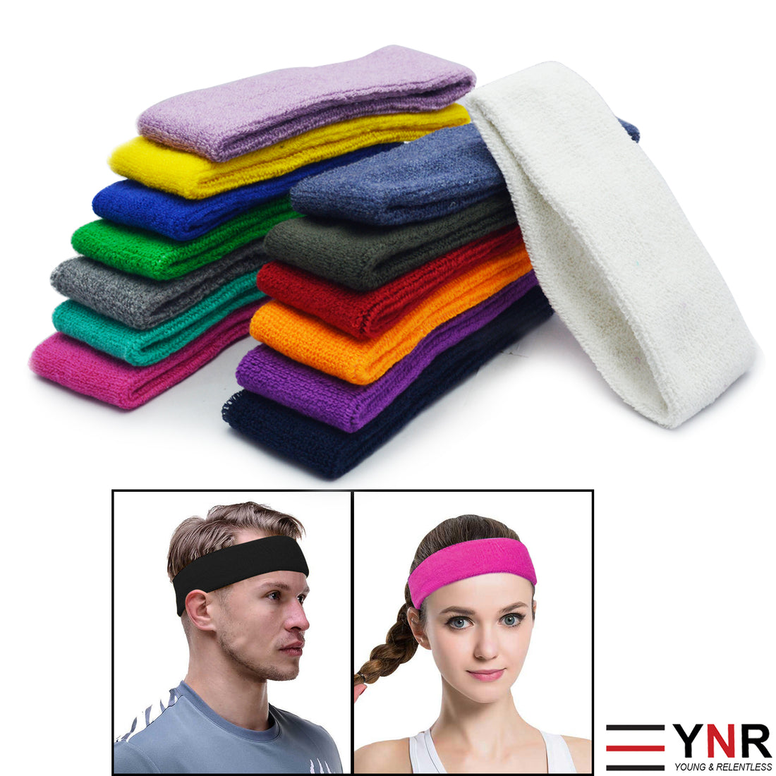 Sweatband Hairband Sports Sweat Headband Yoga Gym Stretch Unisex Head Band Mens