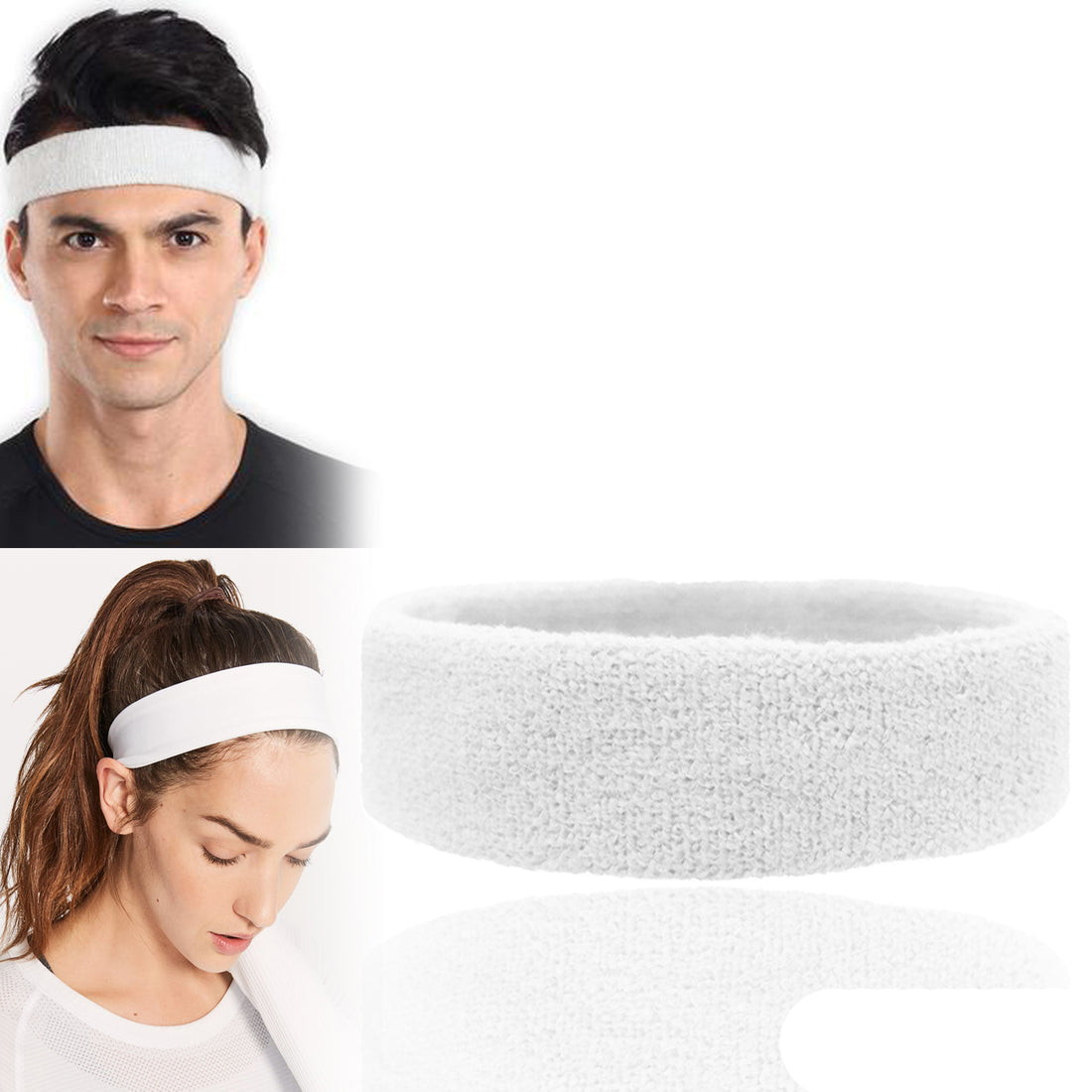 Sweatband Hairband Sports Sweat Headband Yoga Gym Stretch Unisex Head Band Mens