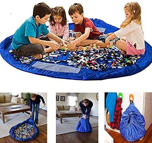 YNR Kids Portable Toy Storage Bag Organiser Play Mat Rug Drawstring Tidy Home UK