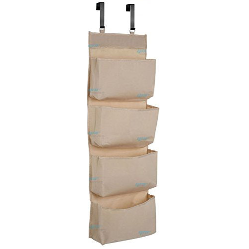 YNR 4 Tier Wall Door Hanging Organiser Storage Rack Bag Cloth Wardrobe Shoe