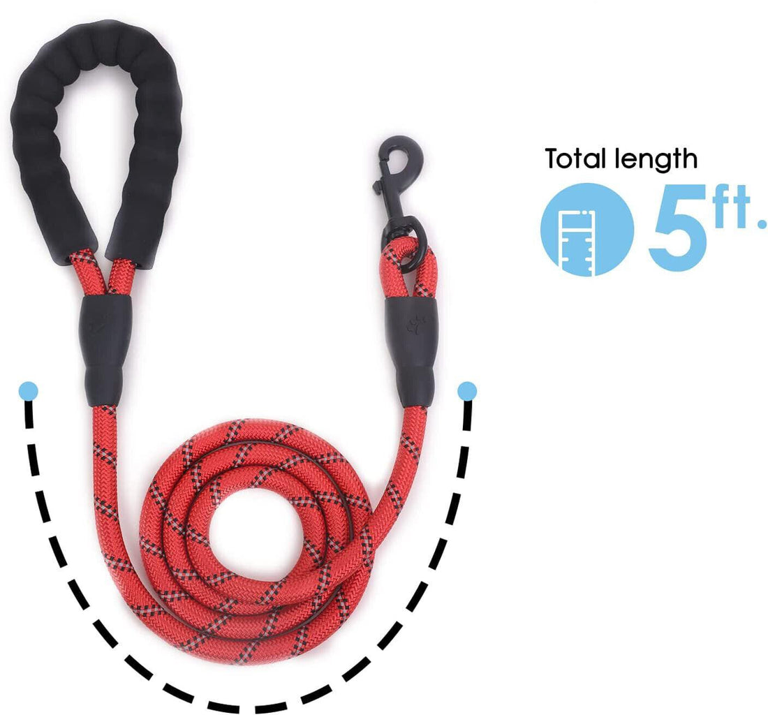 Dog Leash Rope Braided Pet Leads Strong Soft for Medium Large Dogs Walk 5FT New!