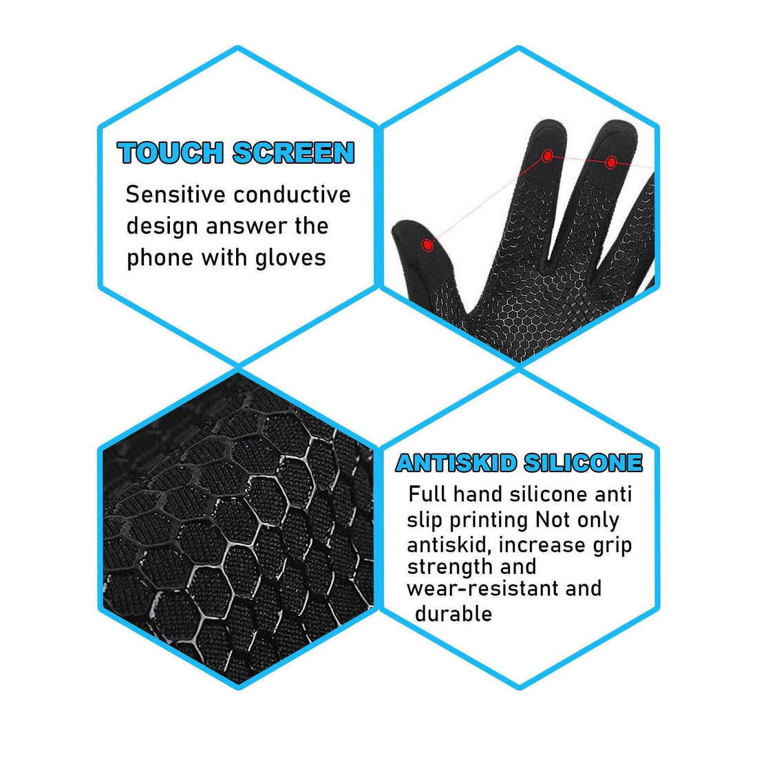 Winter Warm Gloves Thermal Windproof Cycling Anti-slip Ski TouchScren Waterproof