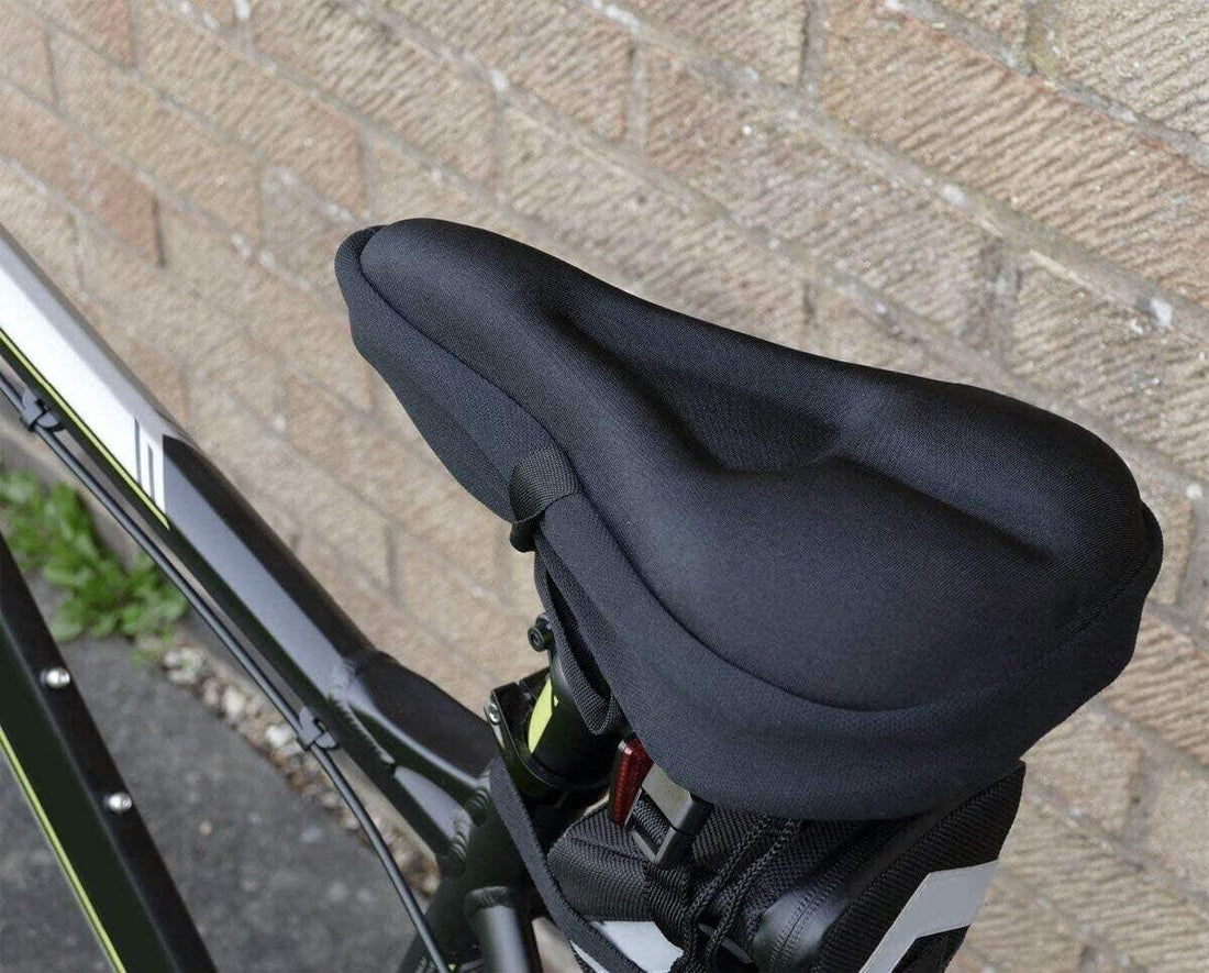 Bike Seat Cover Cushion Padded Bicycle Gel Saddle Extra Comfort Spin Exercise
