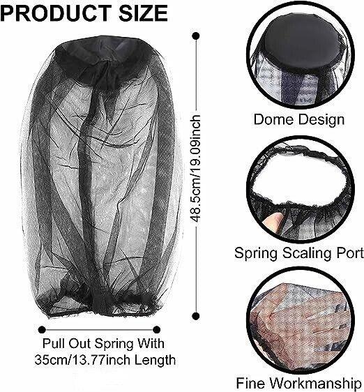 Midge Mosquito Head Net Hat Insect Fly Mesh Face Protector Travel Camping