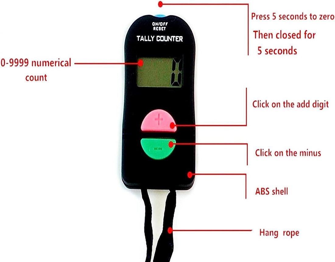Digital Hand Tally Counter Electronic Finger Golf Clicker Club Bar People Number