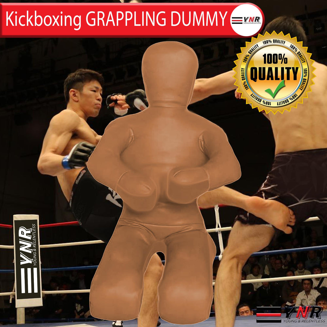 Brazilian Jiu Jitsu Leather Grappling Kneeling Dummy Boxing judo MMA - Brown - CANVAS - KNEELING