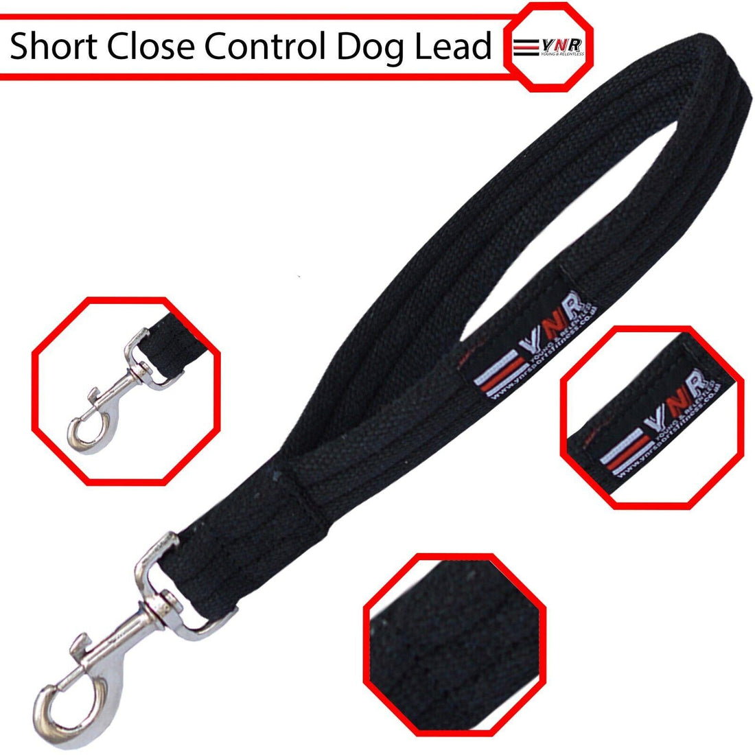 10" Heavy Duty Short Dog Training Lead Leash Grab Handle Close / Traffic Control 25mm Wide