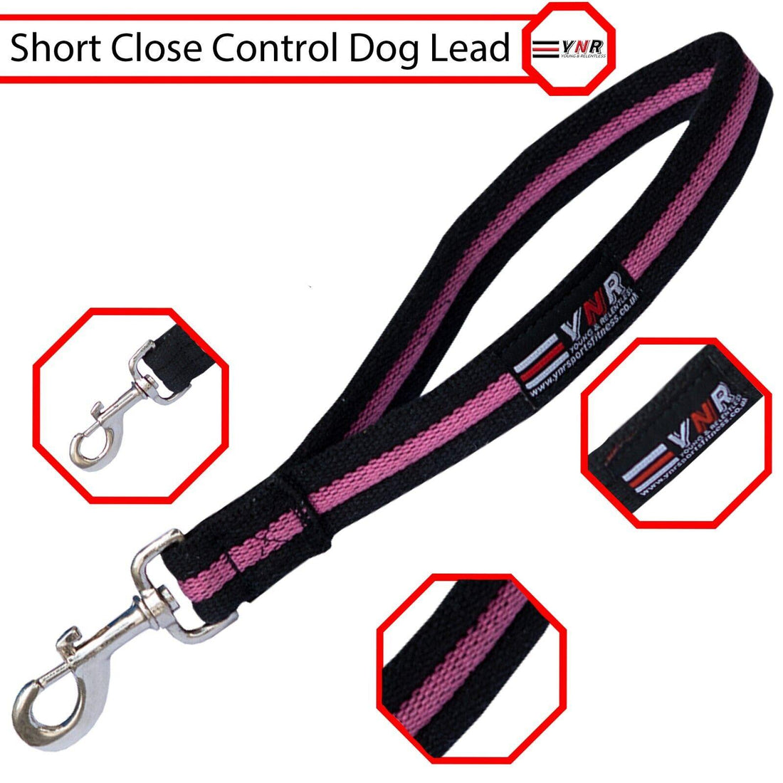 10" Heavy Duty Short Dog Training Lead Leash Grab Handle Close / Traffic Control 25mm Wide