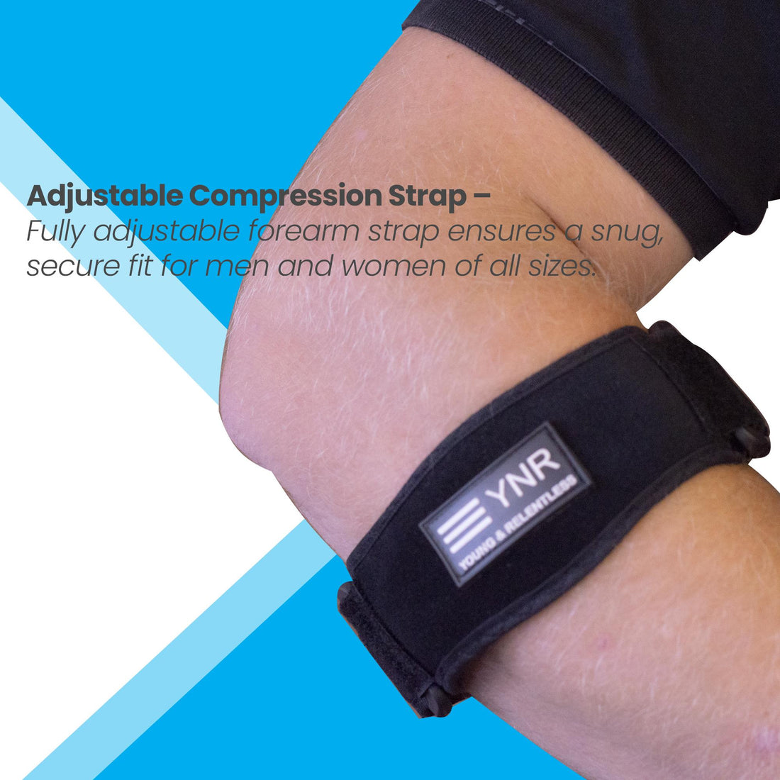 YNR Young & Relentless Elbow Brace 2 Pack - Adjustable Support for Tennis & Golfer's Elbow Pain Relief, Forearm Compression Strap for Sports, Work, & Daily Use