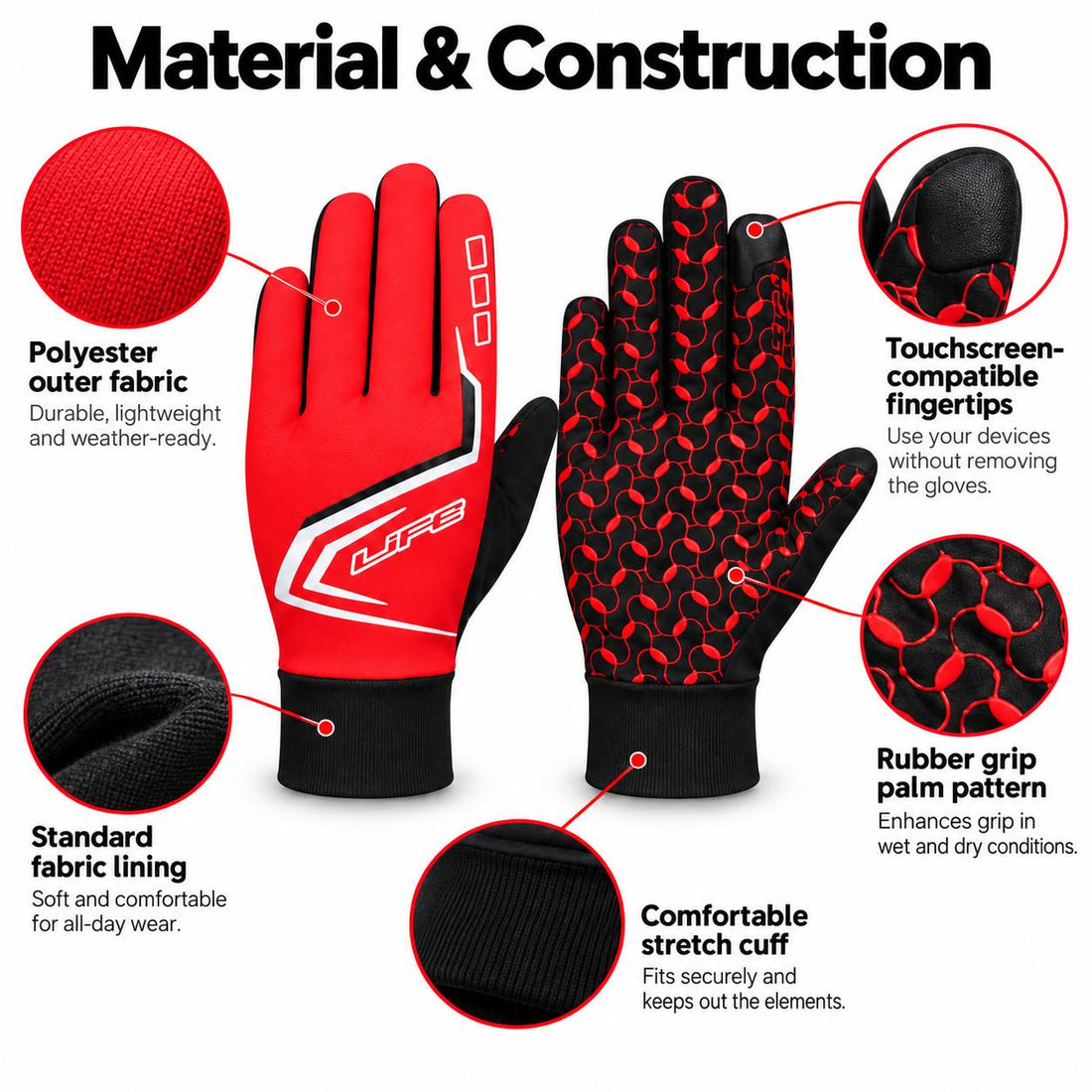 All Weather Winter Grip Gloves Cycling Horse Riding Sports Water Resistant Unise