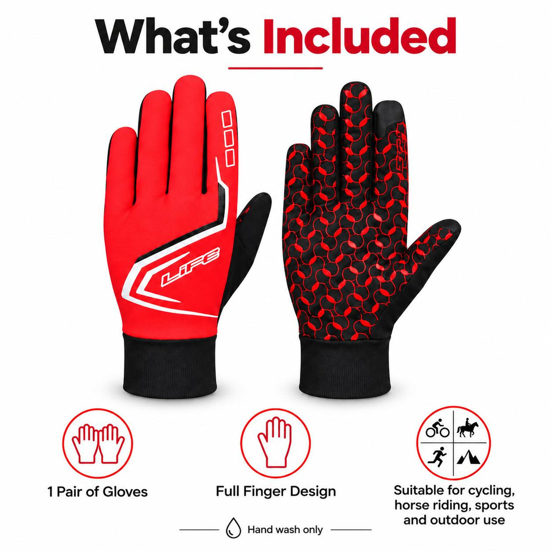 All Weather Winter Grip Gloves Cycling Horse Riding Sports Water Resistant Unise