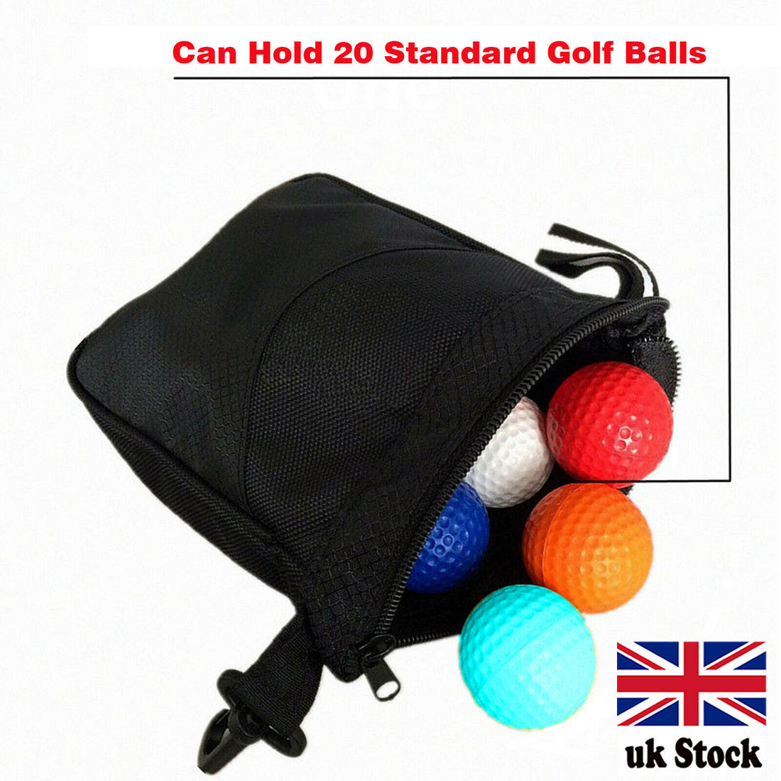 YNR Golf Tee Pouch Bags Valuables Clips Inner Zipper Bag Hold 10 Balls Gifts