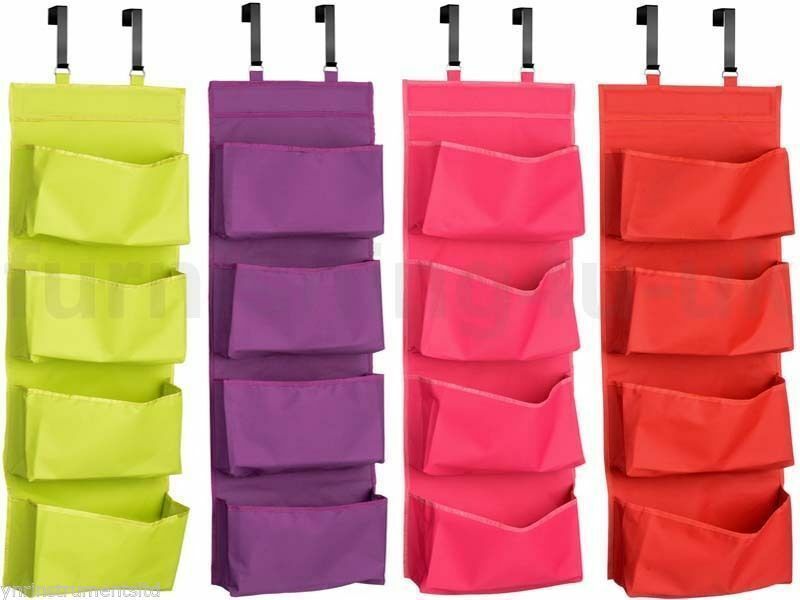 YNR 4 Tier Wall Door Hanging Organiser Storage Rack Bag Cloth Wardrobe Shoe
