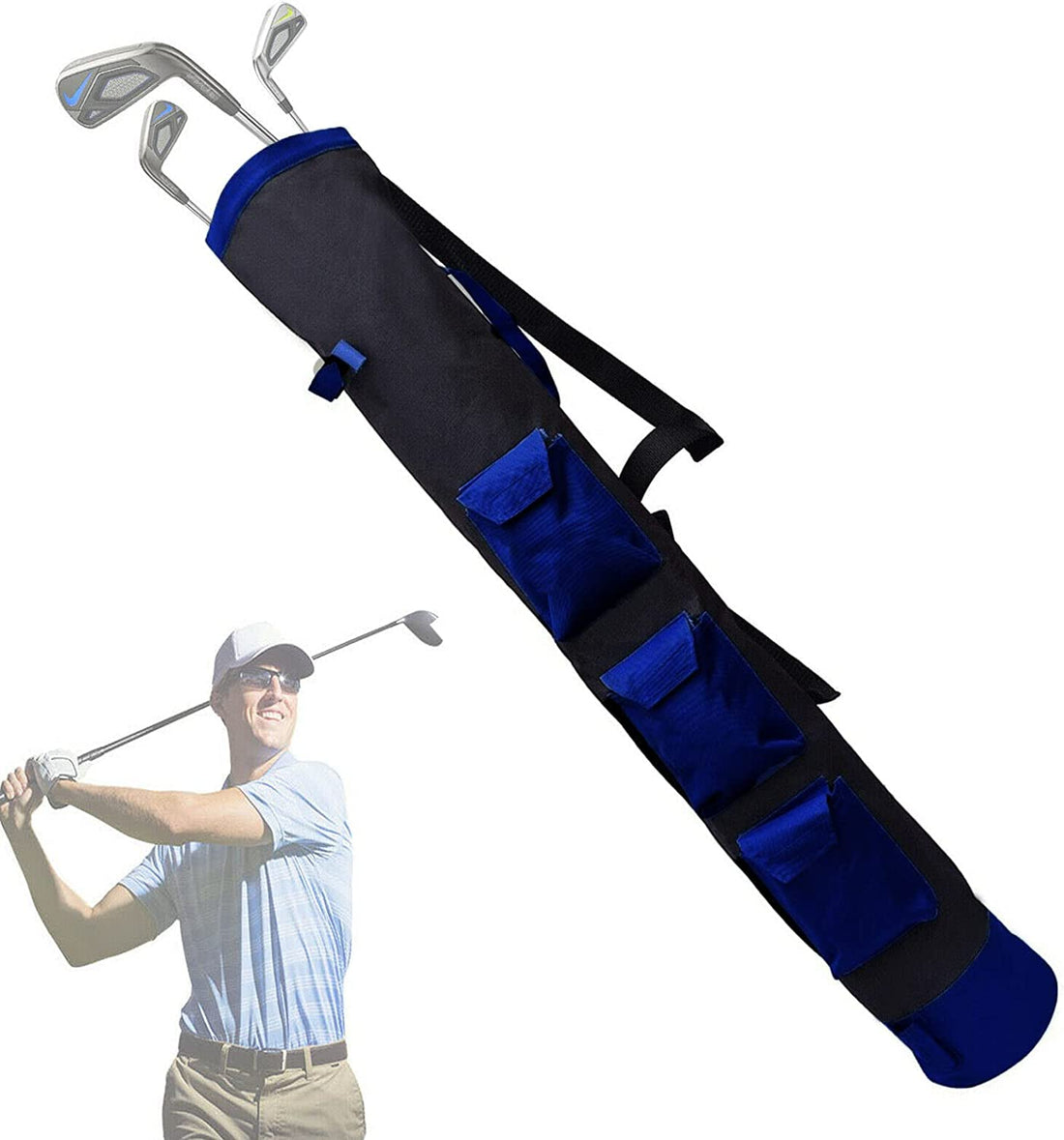 YNR Pencil Golf Club Bag | Three Pockets | 34-Inch Height | Lightweight Equipment