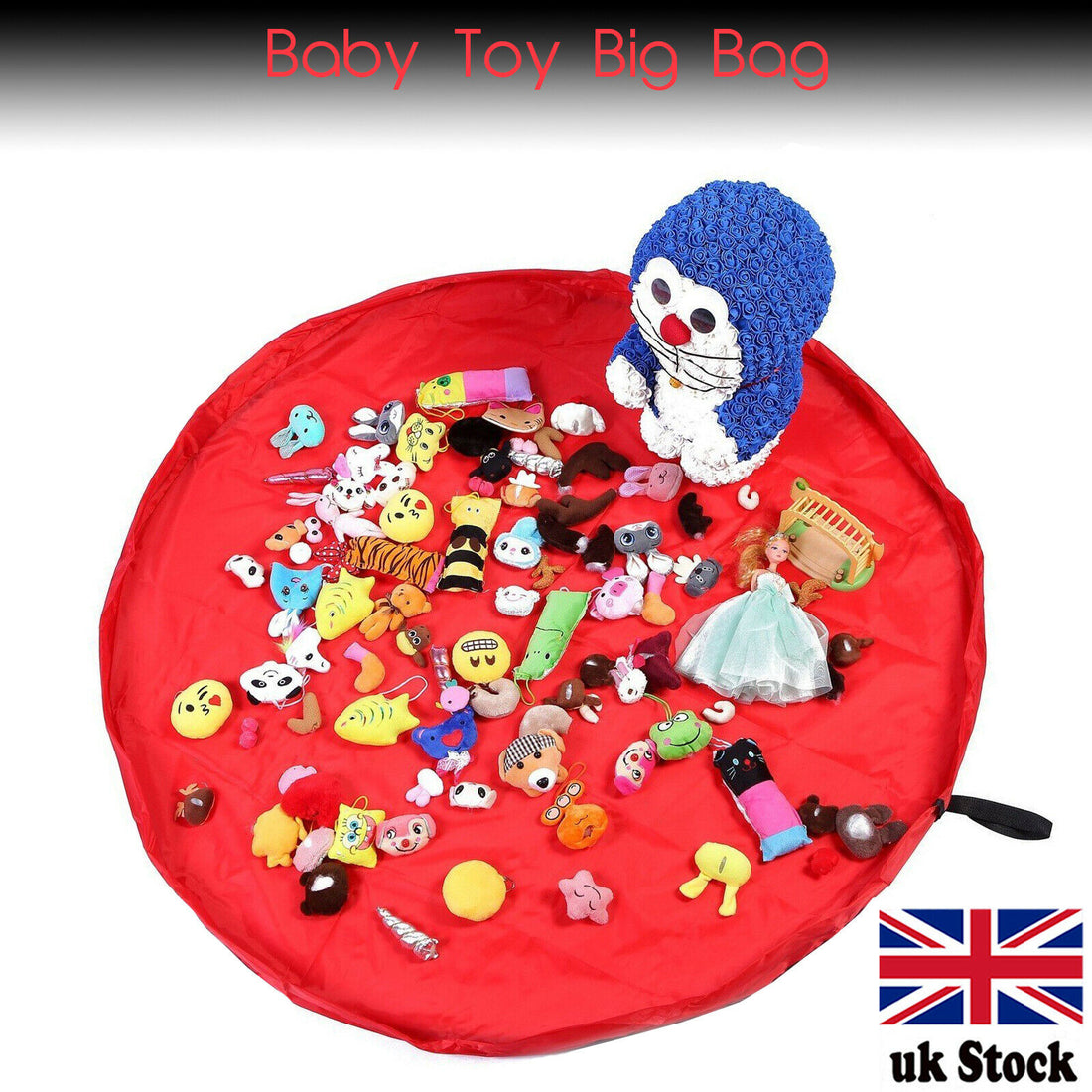 YNR Kids Portable Toy Storage Bag Organiser Play Mat Rug Drawstring Tidy Home UK