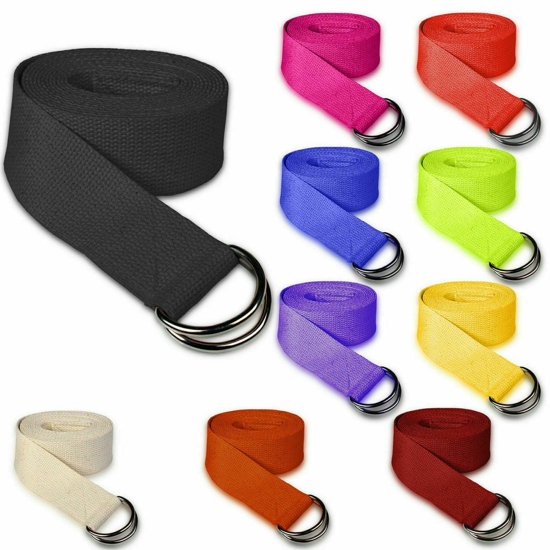 Accessories Yoga Strap Stretch Training Belt Exercise Gym Pilate D-Ring