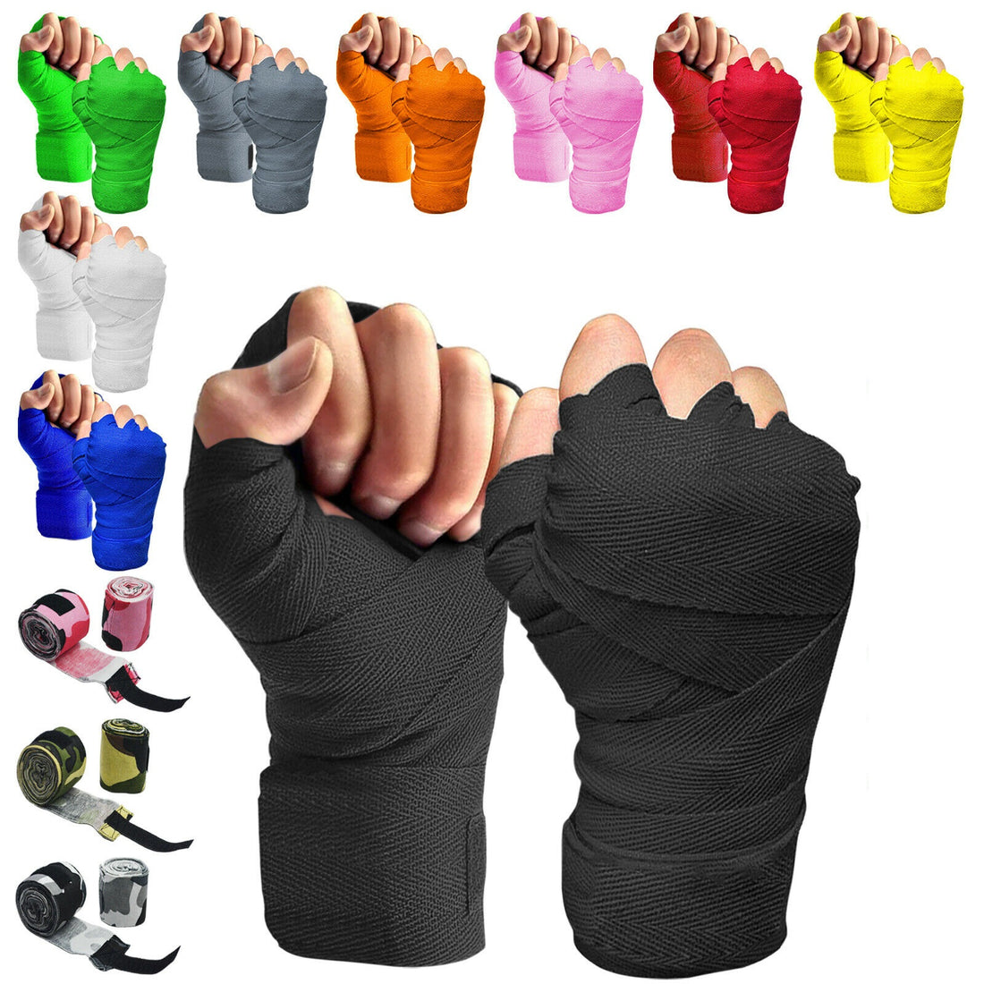 Boxing Hand Wraps Elasticated Inner Gloves Bandages MMA Muay Thai Kickboxing