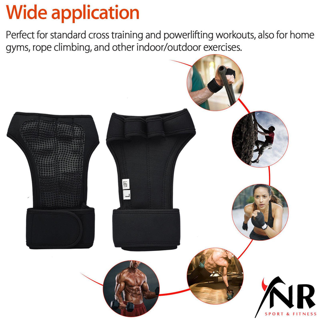 YNR GYM WEIGHT LIFTING GLOVES FITNESS Gel Padded Neoprene Wrist Support Straps